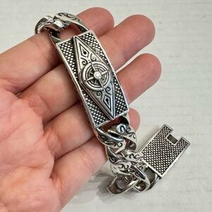 JL Michael's North Star Stainless Steele Chunky Statement Bracelet Retail $165